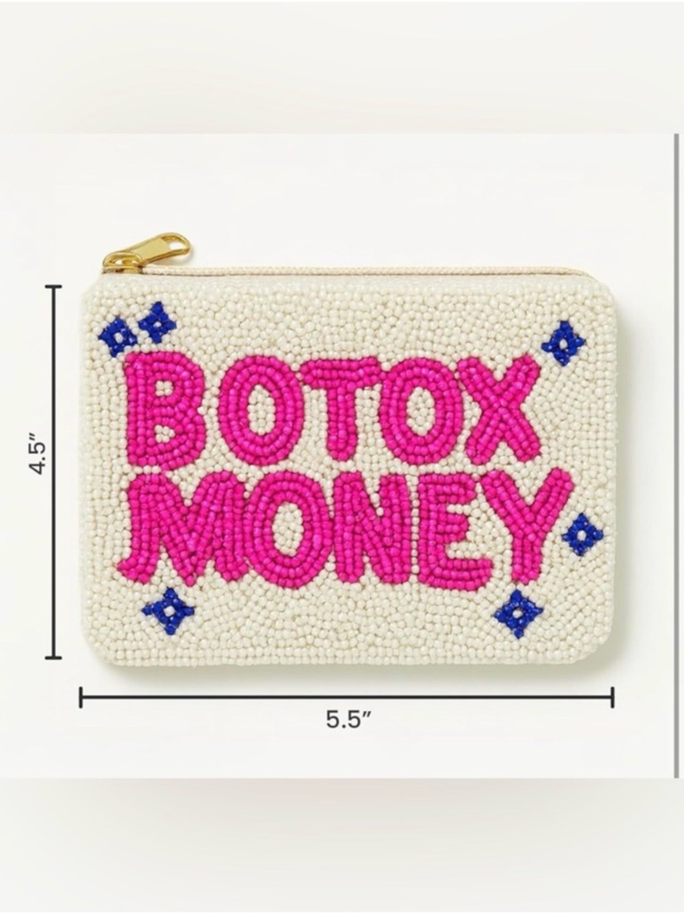 ✨ NEW Twine & Love Botox Money Beaded Coin Purse Pouch ✨ - Picture 6 of 6